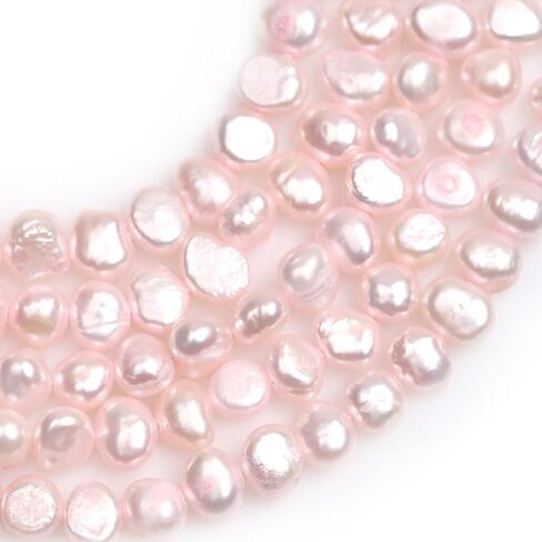 JOE FOREMAN Freshwater Cultured Pearl Beads for Jewelry Making Gemstone Semi Precious 7-8mm Freeform Green 15" Dyed Color in Kuwait
