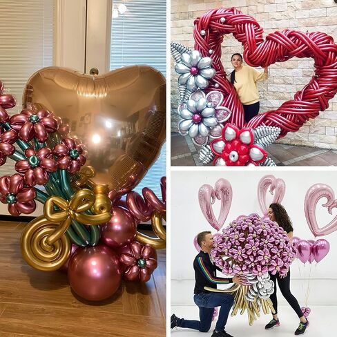 بارتي وو بالونات معدنية ملتوية، 50 قطعة من البالونات الطويلة 260Q ب6 الوان معدنية، بالونات سحرية على شكل حيوانات لحفلات الاطفال والكرنفالات وحفلات الغابة in Kuwait