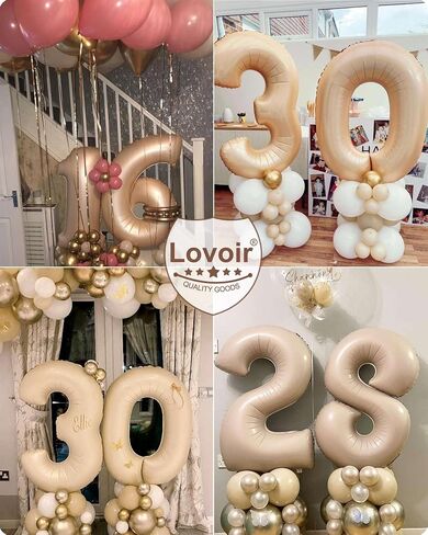 Lovoir 40 Inch Black Number Balloon 10 Large Size Jumbo Digit Mylar Foil Helium Black Balloons for 10th Birthday Party Celebration Decorations Graduations Anniversary Supplies Excellent Quality in Kuwait