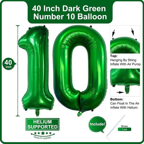 Lovoir 40 Inch Black Number Balloon 10 Large Size Jumbo Digit Mylar Foil Helium Black Balloons for 10th Birthday Party Celebration Decorations Graduations Anniversary Supplies Excellent Quality in Kuwait
