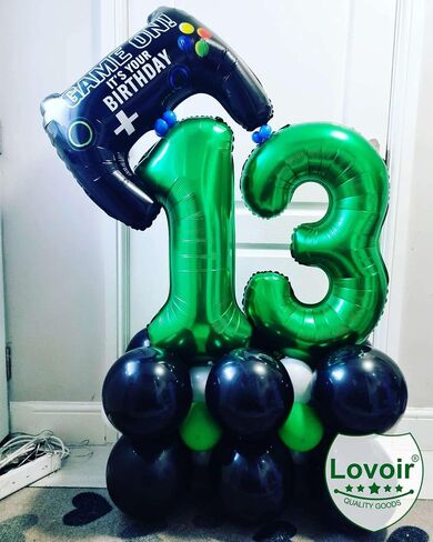 Lovoir 40 Inch Black Number Balloon 10 Large Size Jumbo Digit Mylar Foil Helium Black Balloons for 10th Birthday Party Celebration Decorations Graduations Anniversary Supplies Excellent Quality in Kuwait