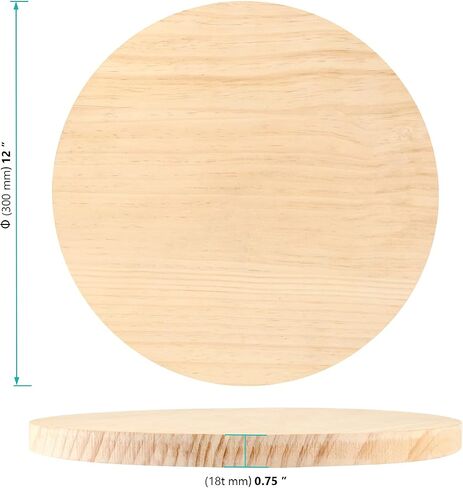 FUNSUEI 3 Pack 12 Inch Round Wooden Plaque, 3/4 Inch Thick Unfinished Wooden Circle Plaque, Natural Wooden Base for Craft Projects, Sign, Painting, Woodcarving in Saudi Arabia
