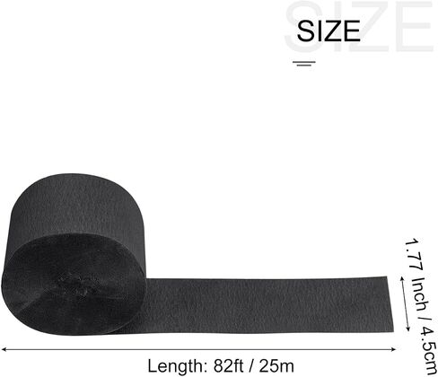 MECCANIXITY Crepe Paper Streamer Crepe Paper Decoration 82ft Long 1.77 Inch Wide for Birthday Party Wedding Thanksgiving Christmas Decorations DIY, Black Pack of 5 in Saudi Arabia