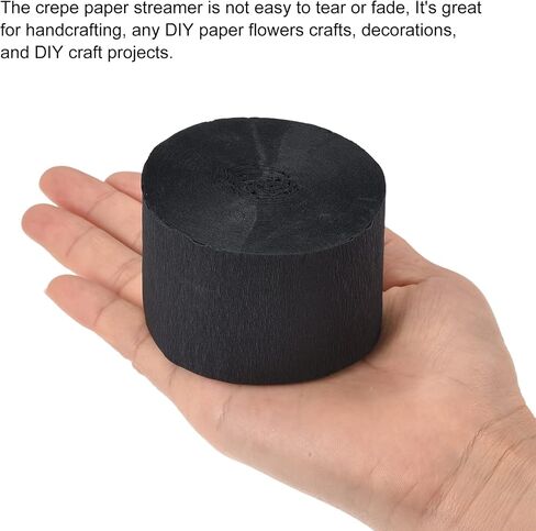 MECCANIXITY Crepe Paper Streamer Crepe Paper Decoration 82ft Long 1.77 Inch Wide for Birthday Party Wedding Thanksgiving Christmas Decorations DIY, Black Pack of 5 in Saudi Arabia
