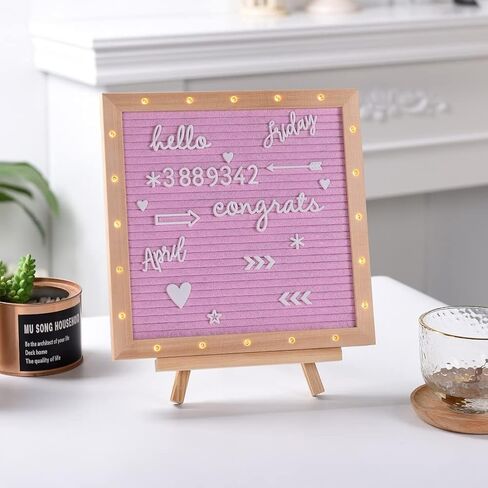 UPASCON 10"x10" LED Lights Felt Letter Boards with Pine Wood Frame,436 White Letters and Patterns,for Messages,Menus,Planning,Festival and Party in Saudi Arabia