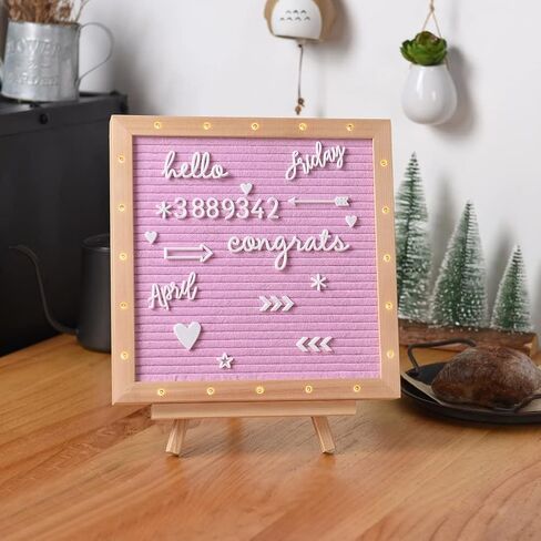 UPASCON 10"x10" LED Lights Felt Letter Boards with Pine Wood Frame,436 White Letters and Patterns,for Messages,Menus,Planning,Festival and Party in Saudi Arabia