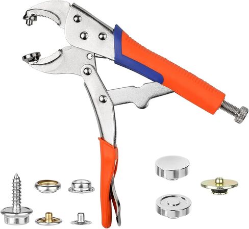 أداة تثبيت كبس شديدة التحمل من سوبنوم (3 قوالب قابلة للاستبدال)، مجموعة أدوات أزرار كبس قابلة للتعديل مع أداة تثبيت، تتضمن 10 مجموعات من أزرار كبس مقاس 15 مم لغطاء القارب، واستبدال أزرار الكبس المعدنية، وأغطية القوارب، والقماش، والقماش in Kuwait