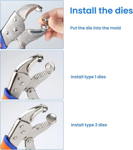 أداة تثبيت كبس شديدة التحمل من سوبنوم (3 قوالب قابلة للاستبدال)، مجموعة أدوات أزرار كبس قابلة للتعديل مع أداة تثبيت، تتضمن 10 مجموعات من أزرار كبس مقاس 15 مم لغطاء القارب، واستبدال أزرار الكبس المعدنية، وأغطية القوارب، والقماش، والقماش in Kuwait