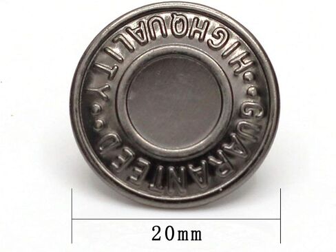 12 Sets No-Sew Permanent Buttons Jean Tack Buttons 20mm (Gun Black) in Kuwait