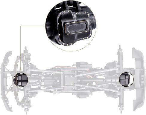 18.4 جرام/كل أغطية نحاسية من CrazyHobby لأغطية المحاور لسيارة TRX4M K10 High Trail F150 Bronco Defender 1/18، أمامية وخلفية (ذهبي أسود) in Saudi Arabia