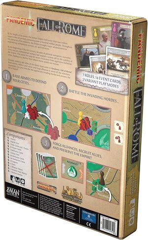 Pandemic Fall of Rome, Adults and Family,Cooperative Board Game | Ages 8+ | 1 to 5 Players | Average Playtime 45-60 Minutes | Made by Z-Man Games in Saudi Arabia