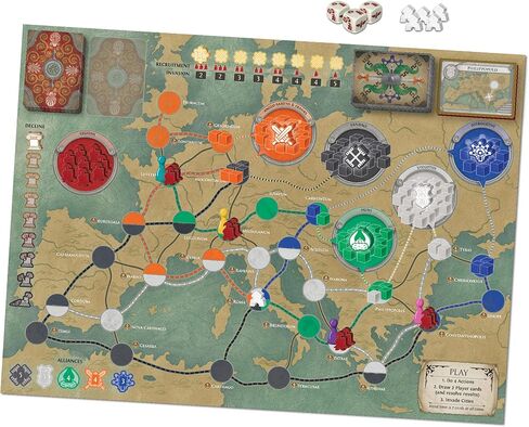 Pandemic Fall of Rome, Adults and Family,Cooperative Board Game | Ages 8+ | 1 to 5 Players | Average Playtime 45-60 Minutes | Made by Z-Man Games in Saudi Arabia