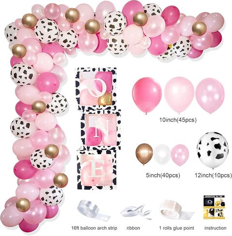 Shempeium Holy Cow I’m One Birthday Decorations Girl, Cow First Birthday Party Decorations, Farm Cow First Birthday Party Supplies, 1st Birthday Girl Decoration, First Birthday Decoration for Girl, Farmhouse Cow First Birthday Party Decor in Kuwait