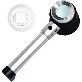 نظارات مكبرة بمقياس 10X 30X مع مسطرة إضاءة LED عدسة مكبرة معدنية لعملات النسيج وطوابع العملات خريطة المجوهرات وحقيبة يد in Kuwait