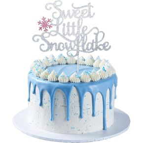 زينة كعك صغيرة لامعة سويت ليتل ندفة الثلج باللون الوردي لتزيين حفلات عيد الميلاد الأول وندفة الثلج in Kuwait
