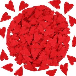 150 قطعة من ملصقات اللباد على شكل قلب لعيد الحب لتزيين الحب لحفلات عيد الحب وحفلات الزفاف والحرف اليدوية (أحمر)