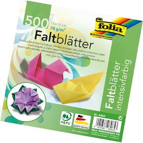 Global Art Folia 6-Inch by 6-Inch Origami Paper, 10 Colors, 500-Pack