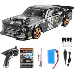 GoolRC RC Drift Car, 1:18 Scale Remote Control Car, 2.4GHz 4WD 30KM/H High Speed RC Racing Car with LED Light Strip for Adults and Kids