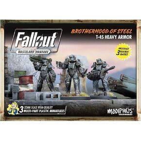 Modiphius Entertainment Ltd Fallout Wasteland Warfare: Brotherhood of Steel - Heavy Armor (T45) - 3 Miniatures, 32mm Unpainted Figures in Saudi Arabia
