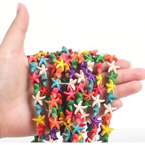 35-38Pcs Starfish Beads Charms Spacer Beads for Jewelry Making Bracelet Necklace DIY (Blue)