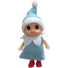 Munchkins and Doodlebugs Toddler Elf - Full Body Real Elves - Miniature Elfs - Tiny Elf - Red Baby Blue Green Yellow (Blue Wearing Dress) in Saudi Arabia