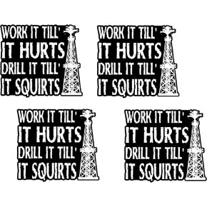 4pcs Funny Roughneck Stickers, Drill and Squirt, 2.5 inches - Oilfield Trash Hard Hat Stickers in Saudi Arabia