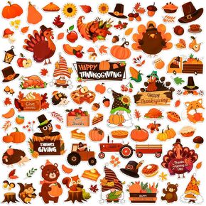 ملصقات سقوط عيد الشكر السعيد للأطفال، 292 قطعة من ملصقات أوراق القيقب المرحب بالخريف لقصاصات القصاصات DIY ومذكرات الهاتف ومستلزمات حفلات عيد الشكر in Kuwait