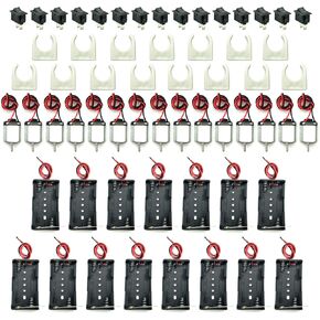 ايوداكس محرك كهربائي صغير مستطيل بتيار مستمر 1.5-3 فولت 24000 دورة في الدقيقة مع اسلاك رصاص 9.8 انش مع 2 × 1.5 فولت بطارية AA وحامل دعامة تثبيت المحرك للالعاب التي تصنعها بنفسك in Kuwait