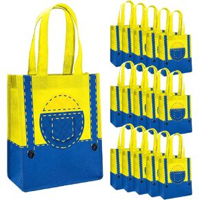 15 Pieces Yellow Cartoon Party Gift Bags,Yellow Theme Cartoon Birthday Party Decoration in Kuwait