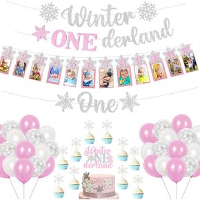 الشتاء Onederland 1st عيد ميلاد فتاة الزينة الشتاء Onederland حزب الزينة الشتاء Onederland راية كعكة القبعات العالية ندفة الثلج صورة راية بالونات لندفة الثلج الشتاء العجائب حفلة عيد ميلاد in Kuwait