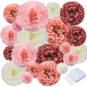 Tissue Paper Flowers with Gel Pad Multi Color Paper Flowers Dusty Rose Paper Pom Poms Chrysanth Flowers DIY Flower Party Decorations Paper Flower Ball (Classic Color, 40 Pcs) in Saudi Arabia