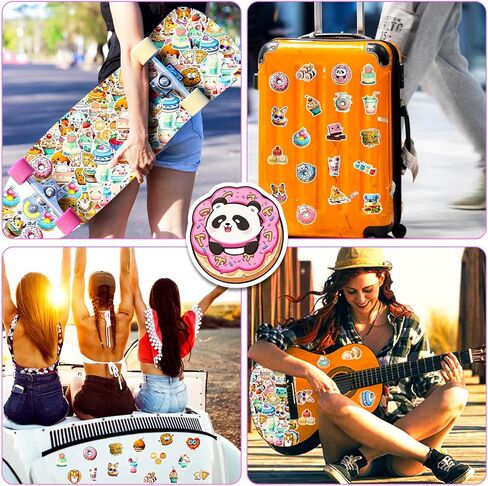 مجموعة ملصقات دونات جميلة للاحتفال من لاجوم دريم بوت لتزيين الحفلات ومكافآت المعلمين - 50 قطعة in Kuwait