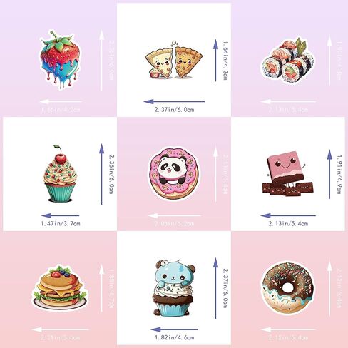 مجموعة ملصقات دونات جميلة للاحتفال من لاجوم دريم بوت لتزيين الحفلات ومكافآت المعلمين - 50 قطعة in Kuwait