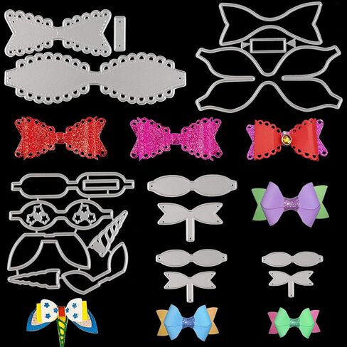 قطع معدنية مقوسة من المعدن من OOTSR ، استنسل قطع القالب، أداة نقش لعمل فيونكة الشعر سجل القصاصات صناعة يدوية وتغليف الهدايا in Kuwait