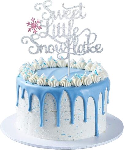 زينة كعك صغيرة لامعة سويت ليتل ندفة الثلج باللون الوردي لتزيين حفلات عيد الميلاد الأول وندفة الثلج in Kuwait