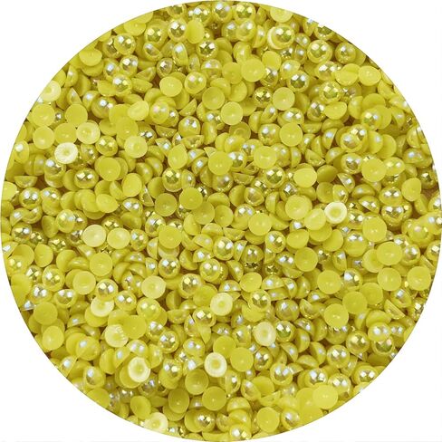 2000pcs 3mm Half Pearl for Crafts Flatback Round Half Pearl Beads for Jewelry Making Nail Art Scrapbook Craft Wedding Dress Decoration(Beige AB) in Kuwait