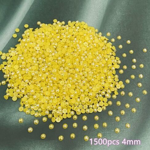 2000pcs 3mm Half Pearl for Crafts Flatback Round Half Pearl Beads for Jewelry Making Nail Art Scrapbook Craft Wedding Dress Decoration(Beige AB) in Kuwait