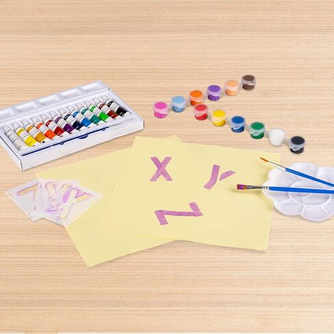 Letter Stencils Symbol Numbers Craft Stencils for Painting 42 Pcs Reusable Alphabet Templates 2 Inch Interlocking Stencil Kit for Painting,DIY Art in Kuwait