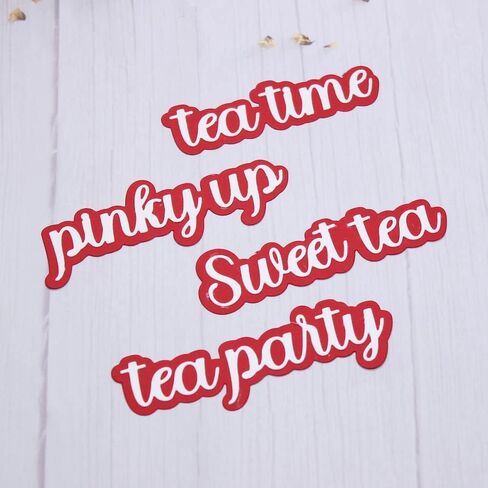 KSCRAFT Tea Time Shadow Words Metal Cutting Dies Stencils for DIY Scrapbooking Decorative Embossing DIY Paper Card in Saudi Arabia