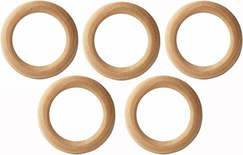 Penta Angel Wooden Rings 5Pcs 85mm Natural Unfinished Solid Wood Rings Smooth Wood Circles for DIY Craft Pendant Connectors Jewelry Making (85mm) in Saudi Arabia