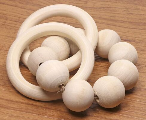 Penta Angel Wooden Rings 5Pcs 85mm Natural Unfinished Solid Wood Rings Smooth Wood Circles for DIY Craft Pendant Connectors Jewelry Making (85mm) in Saudi Arabia