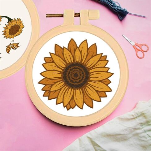 FREEBLOSS 4 Set 3.7'' Small Embroidery Kit with Cactus Patterns and Detailed Instructions, Embroidery Starter Kit for Beginners Cross Stitch Kits for Adults in Kuwait