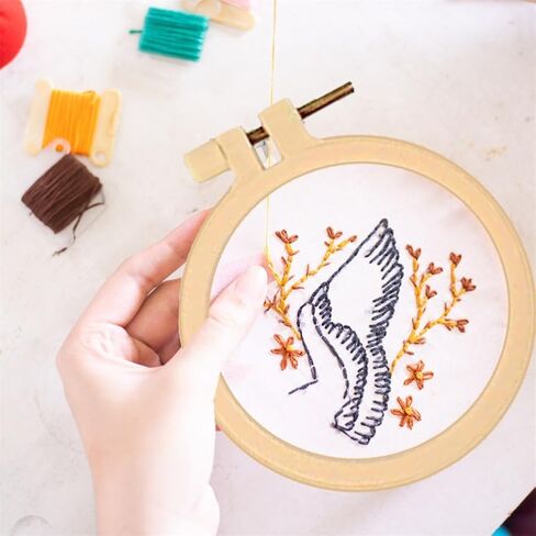 FREEBLOSS 4 Set 3.7'' Small Embroidery Kit with Cactus Patterns and Detailed Instructions, Embroidery Starter Kit for Beginners Cross Stitch Kits for Adults in Kuwait