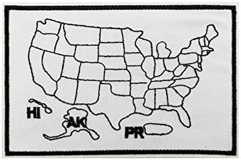 Cute-Patch 5" Large States Travel Tracker Map Embroidered Iron On Patch Coloring Poster in Saudi Arabia