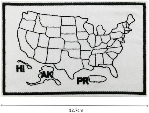 Cute-Patch 5" Large States Travel Tracker Map Embroidered Iron On Patch Coloring Poster in Saudi Arabia