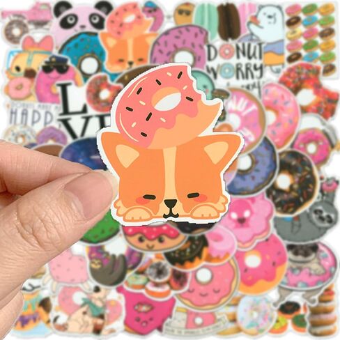 Donuts Vinyl Waterproof Stickers,50Pcs Stickers for Water Bottles, Laptop Stickers, Cute Stickers for Kids, Girls and Teens, Gift Sticker Packs (Donuts B) in Kuwait