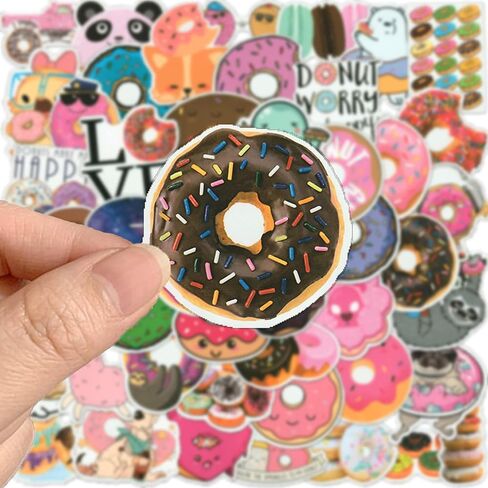 Donuts Vinyl Waterproof Stickers,50Pcs Stickers for Water Bottles, Laptop Stickers, Cute Stickers for Kids, Girls and Teens, Gift Sticker Packs (Donuts B) in Kuwait
