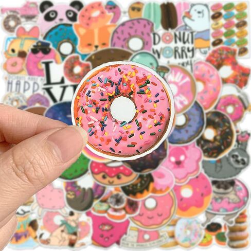 Donuts Vinyl Waterproof Stickers,50Pcs Stickers for Water Bottles, Laptop Stickers, Cute Stickers for Kids, Girls and Teens, Gift Sticker Packs (Donuts B) in Kuwait