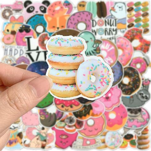 Donuts Vinyl Waterproof Stickers,50Pcs Stickers for Water Bottles, Laptop Stickers, Cute Stickers for Kids, Girls and Teens, Gift Sticker Packs (Donuts B) in Kuwait