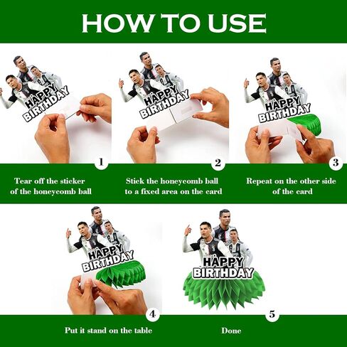 10 PCS Soccer Birthday Decorations Honeycomb Centerpieces, Football Star Party Decorations for Kids Baby Shower, Soccer Themed Birthday Party Supplies Soccer Party Decorations in Kuwait